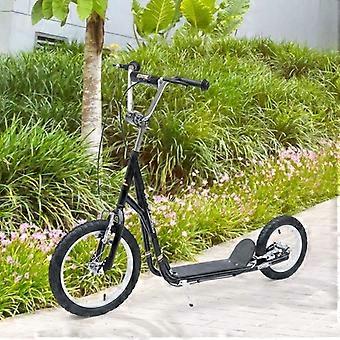 Kids' scooter 16/12 inch kick scooter with brakes, city scooter, kickboard, children's scooter for ages 5+, black, 135 x 58 x 92-100 cm