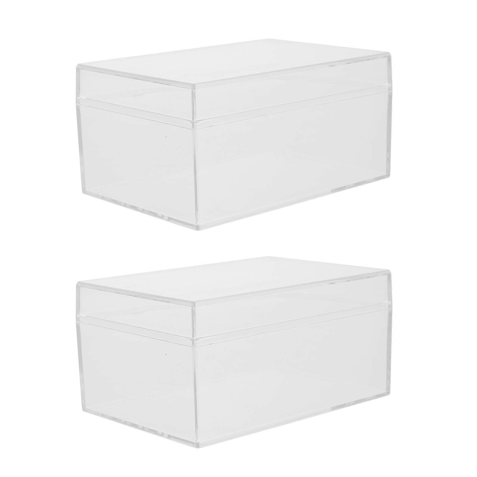 Transparent Poker Cards Container for Storage Use 2Pcs Plastic