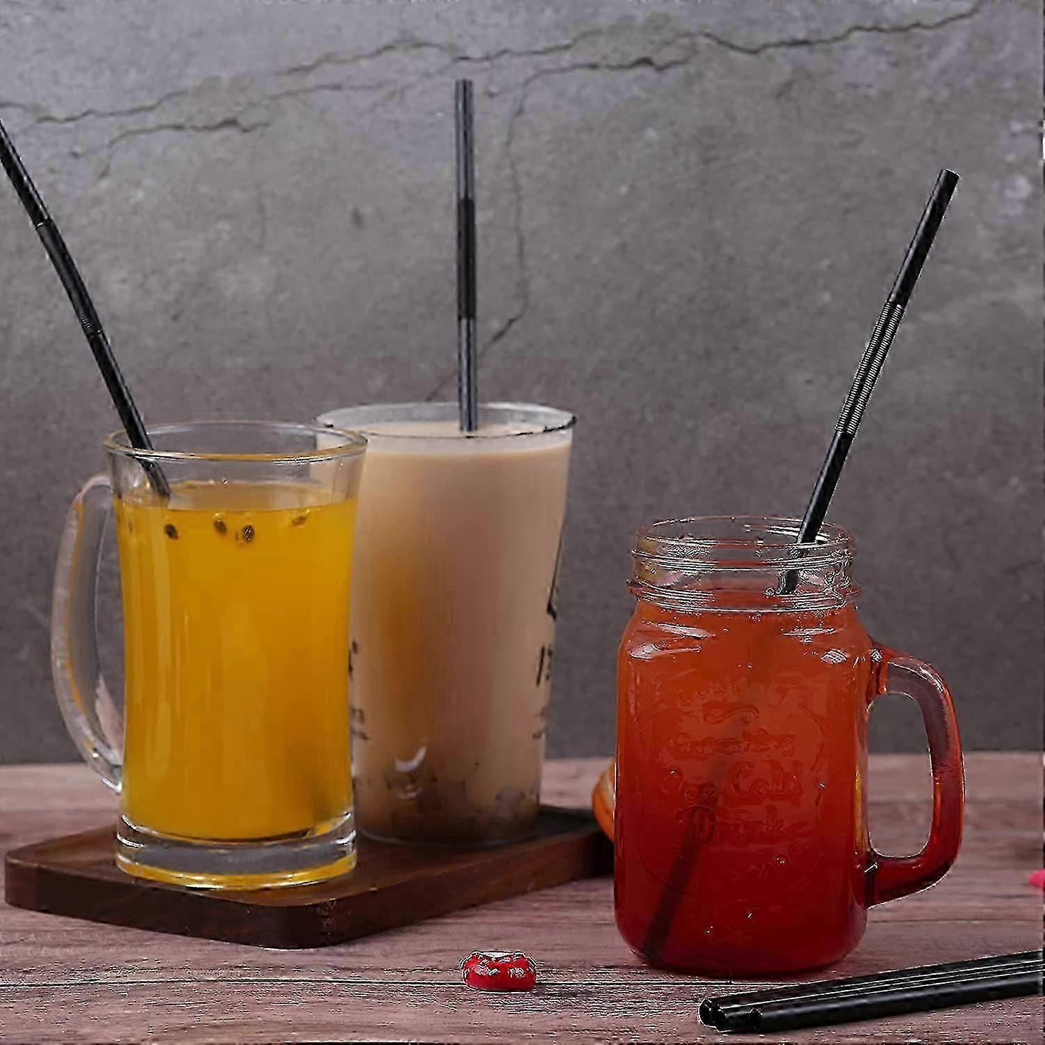 Stretchable Black Food-Grade Straws