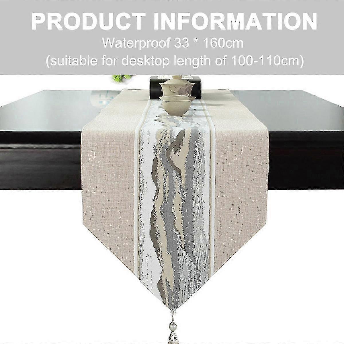 Linen Cotton Table Runner with Tassels compatible with Dining Table Decor
