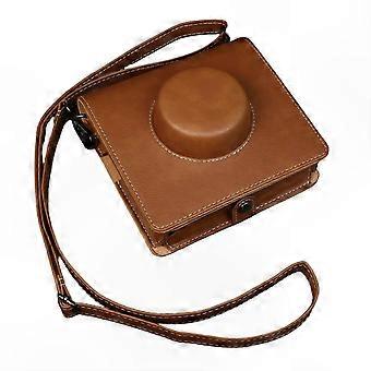 Portable PU Leather Camera Case with Shoulder Strap for Instax Wide Evo