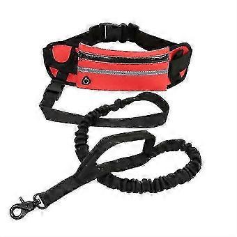 Dog Hands Free Leash With Zipper Pouch Reflective Running Leash Waist Bag Pack compatible with Outdoor Jogging Walking Night Running Zekai