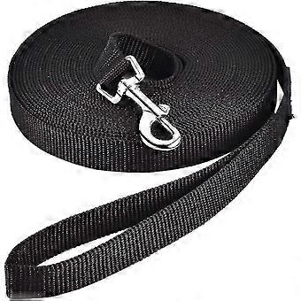Dog Training Leash 10m Long Black Nylon with Metal Hook for Large Dogs Outdoor Hiking Camping