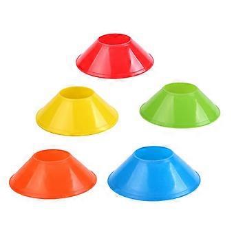 Conos de entrenamiento de fútbol, ​​platos, conos, marcadores de obstáculos, conos de fútbol, ​​conos de entrenamiento de fútbol (5 piezas, amarillo + rojo + verde + azul + naranja)