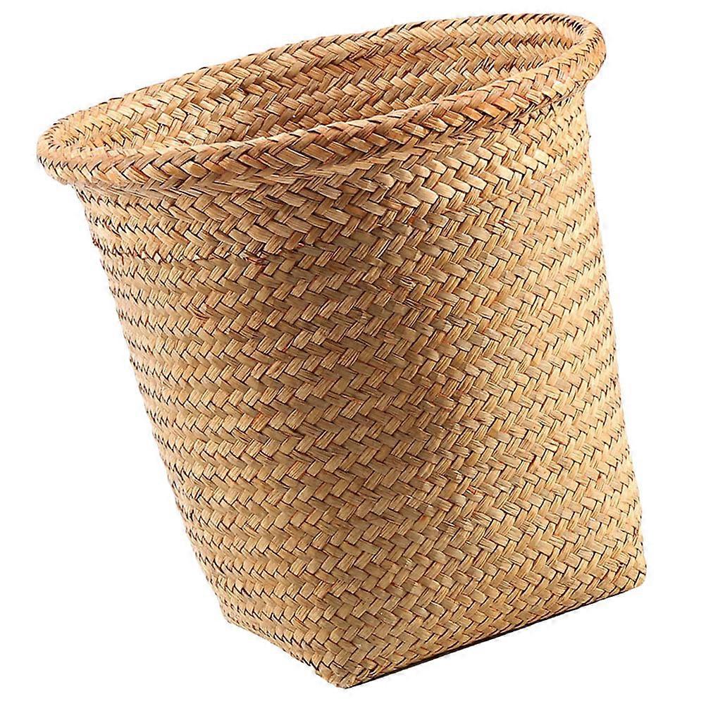 Creative Straw Basket Round Storage Organizer for Laundry Small Size