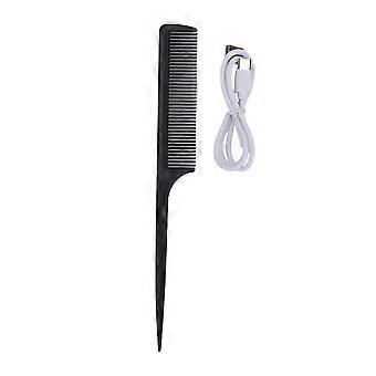 Portable Hair Straightener Brush Cordless LCD Display Curling Straightening Brush with 3 Temperature Settings for Multiple Hair Types Violet