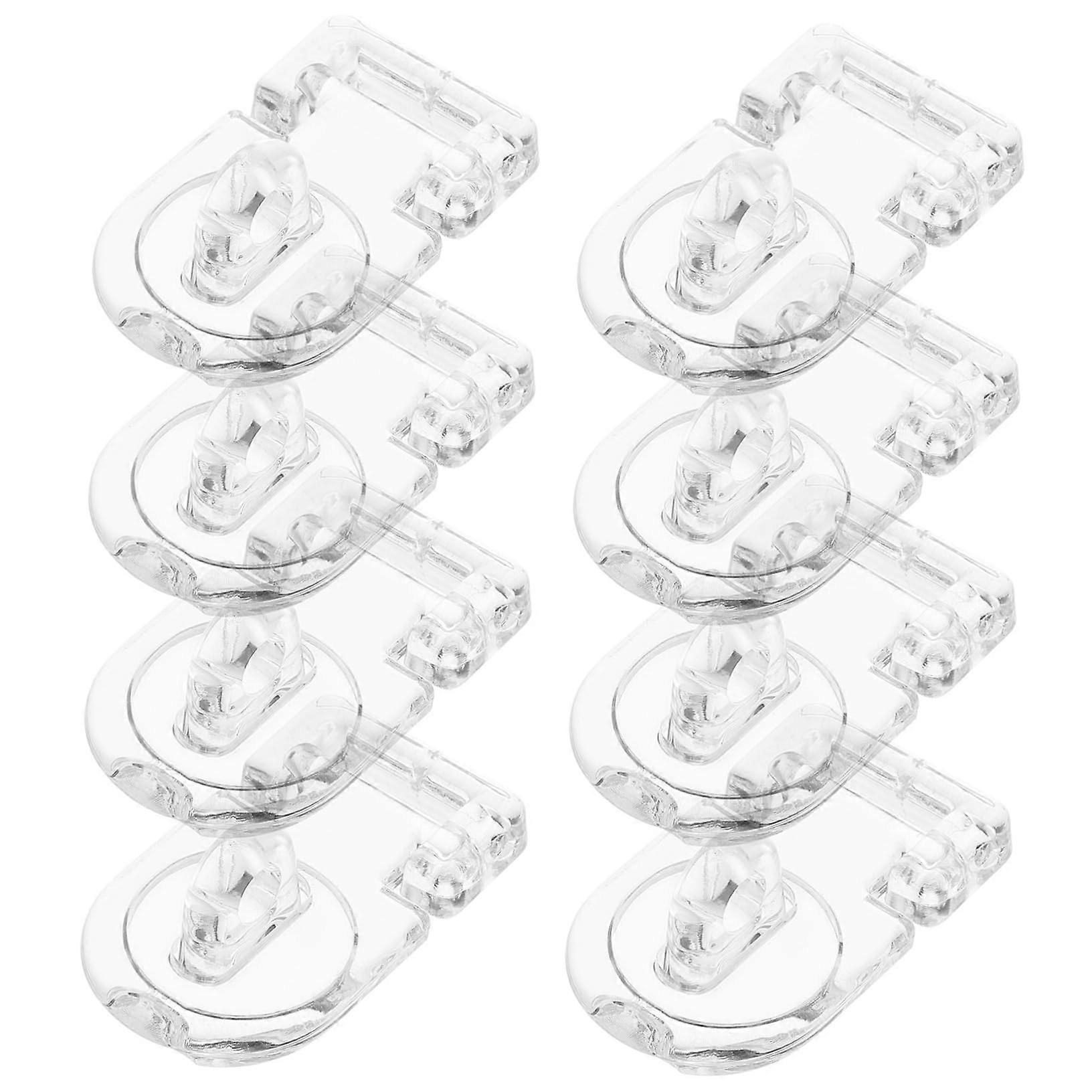 Clear Acrylic Lock 10Sets Durable Transparent Latch Hasp for Boxes Cabinets Display Case