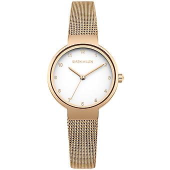 Karen millen Quartz Analog Woman Watch with KM160RGM Gold Plated Stainless Steel Bracelet