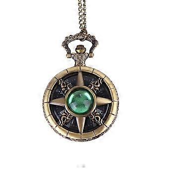 Golden Vintage Pocket Watch Necklace for Decoration 1Pcs Quartz Chain Watch