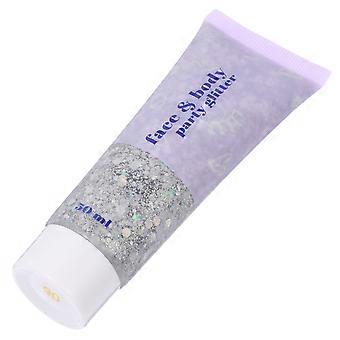 Women Body Glitter Gel Silver for Makeup 50ml Cosmetic Liquid