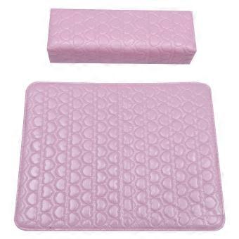 Hand Pillow Square Nail Cushion for Manicure Pink PU Surface