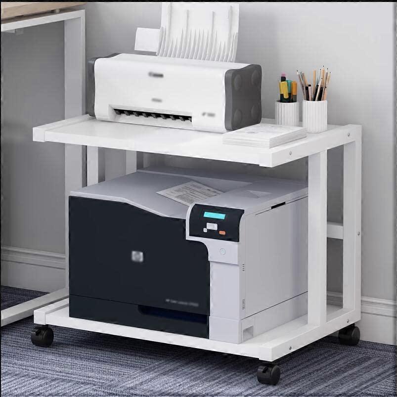 Printer Stand with Wheels, 2Tier Under Desk Printer Cart with Storage and 4 Locking Casters
