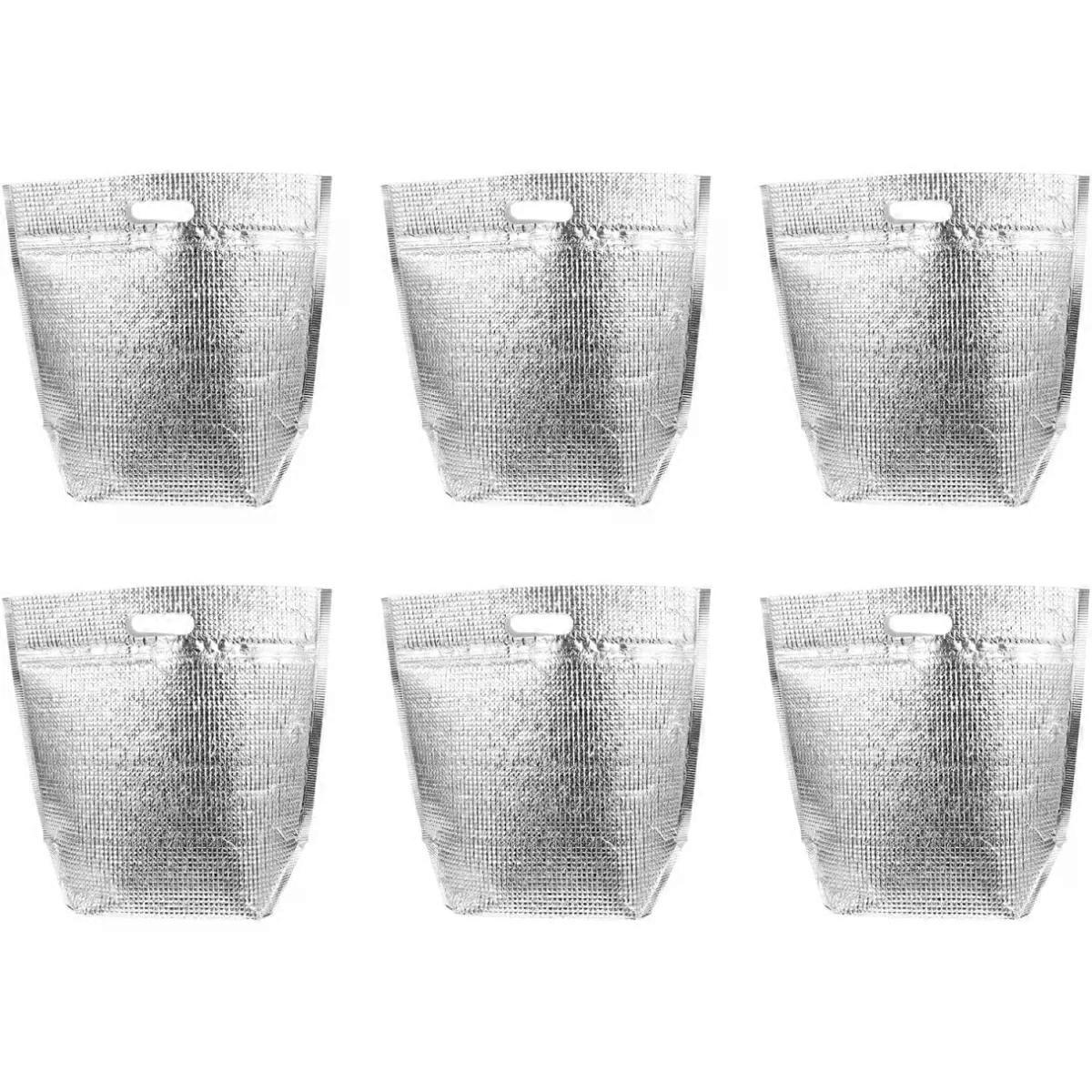 6pcs Cake Carrying Bag Portable Temperature-controlled Silver
