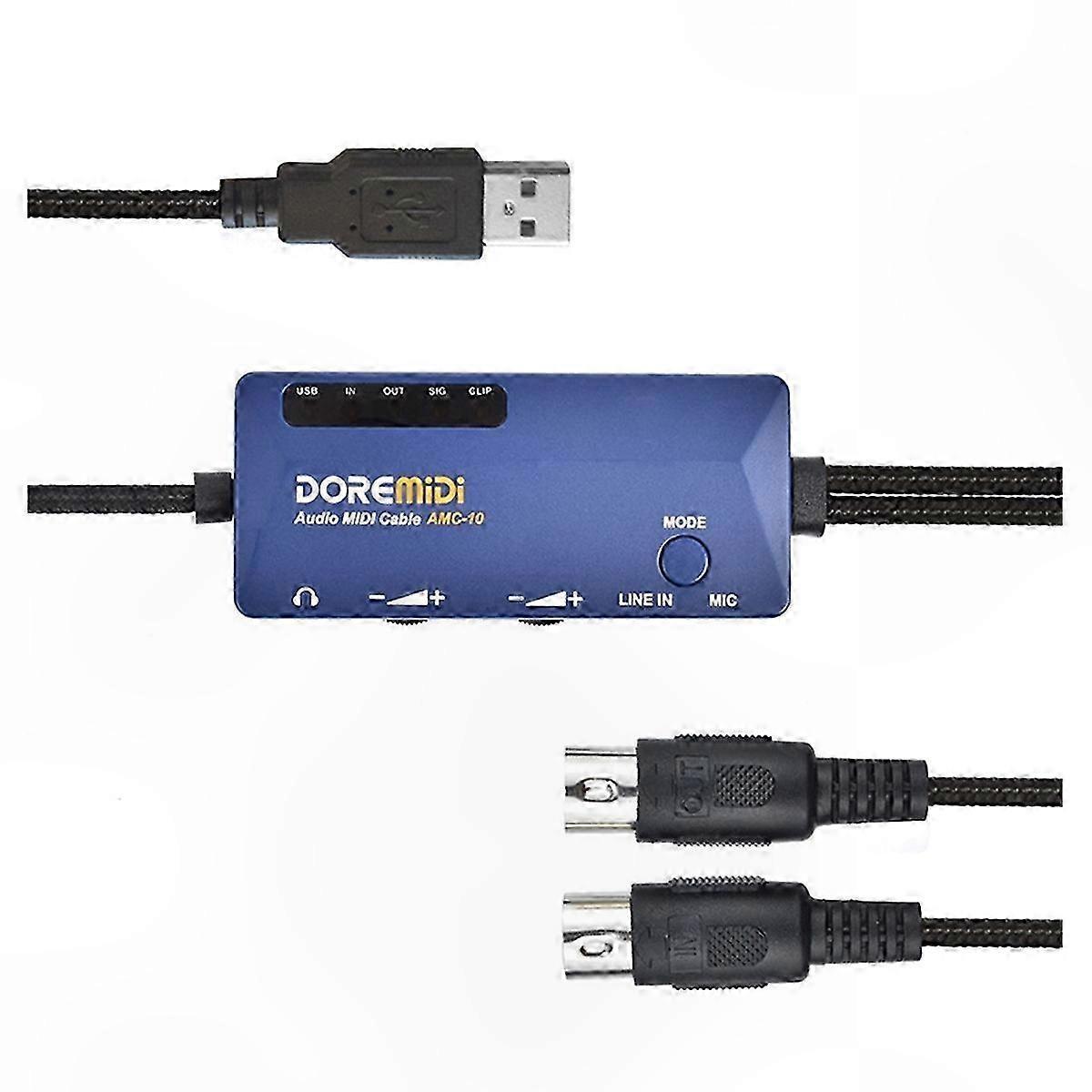 Dual-Function USB MIDI Cable with Audio Effects