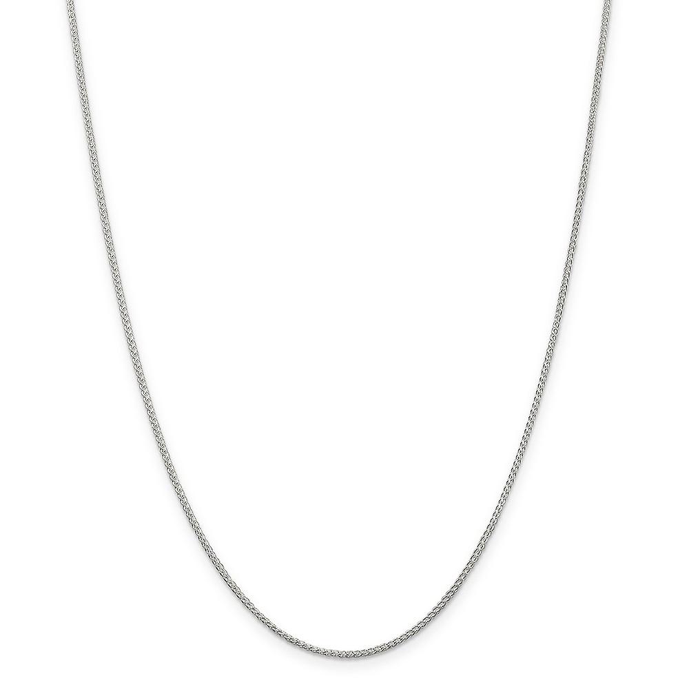 Colar em prata de lei 925 com corrente Spiga redonda de 1,25 mm e extensor de 10 cm (4 polegadas). Comprimento: 45 a 56 cm (18 a 22 polegadas).