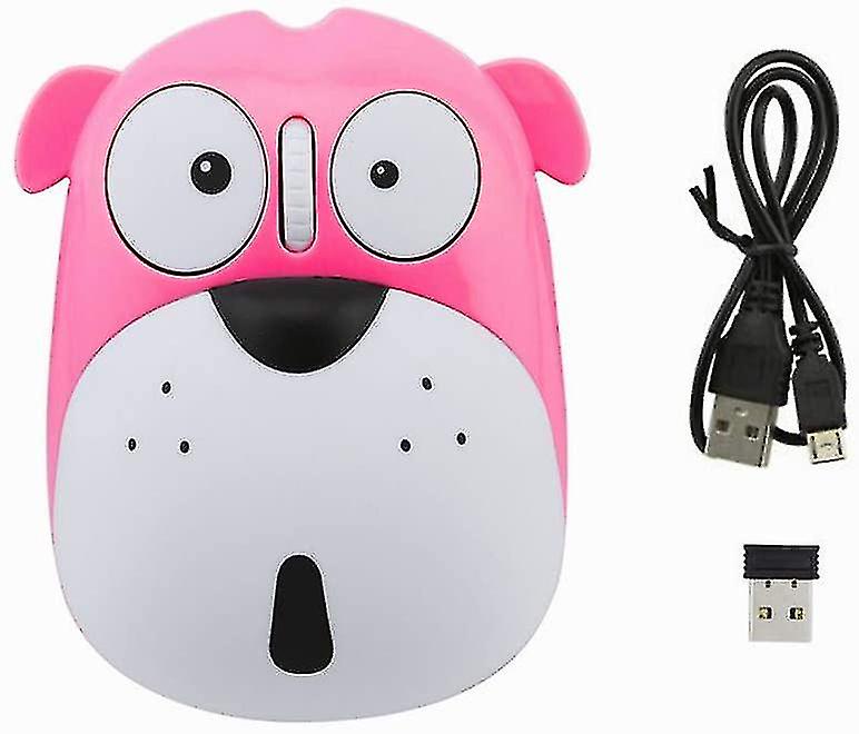 2.4ghz Wireless Mouse Cute Animal Dog Shape Wireless Mouse Mini Rechargeable Optical Mouse Puppy Cartoon Computer Mouse 3 Buttons For Desktop Pc Lapto