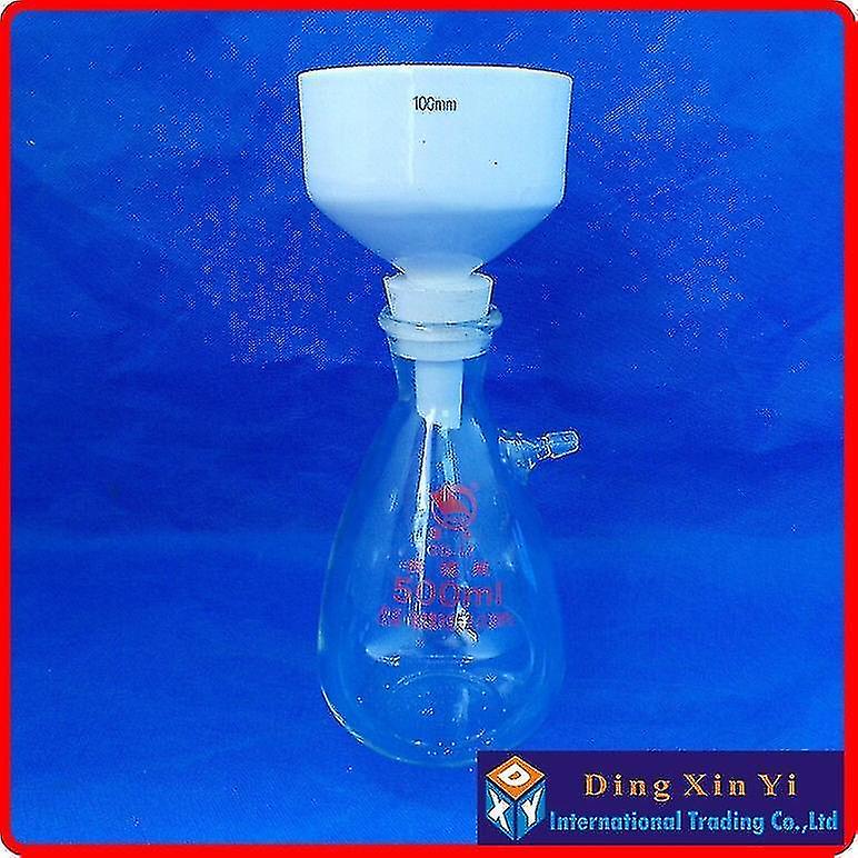 Flacon d’aspiration de 500 ml + entonnoir Buchner de 100 mm, kit d’entonnoir Buchner de filtration, avec flacon en verre à paroi lourde, l