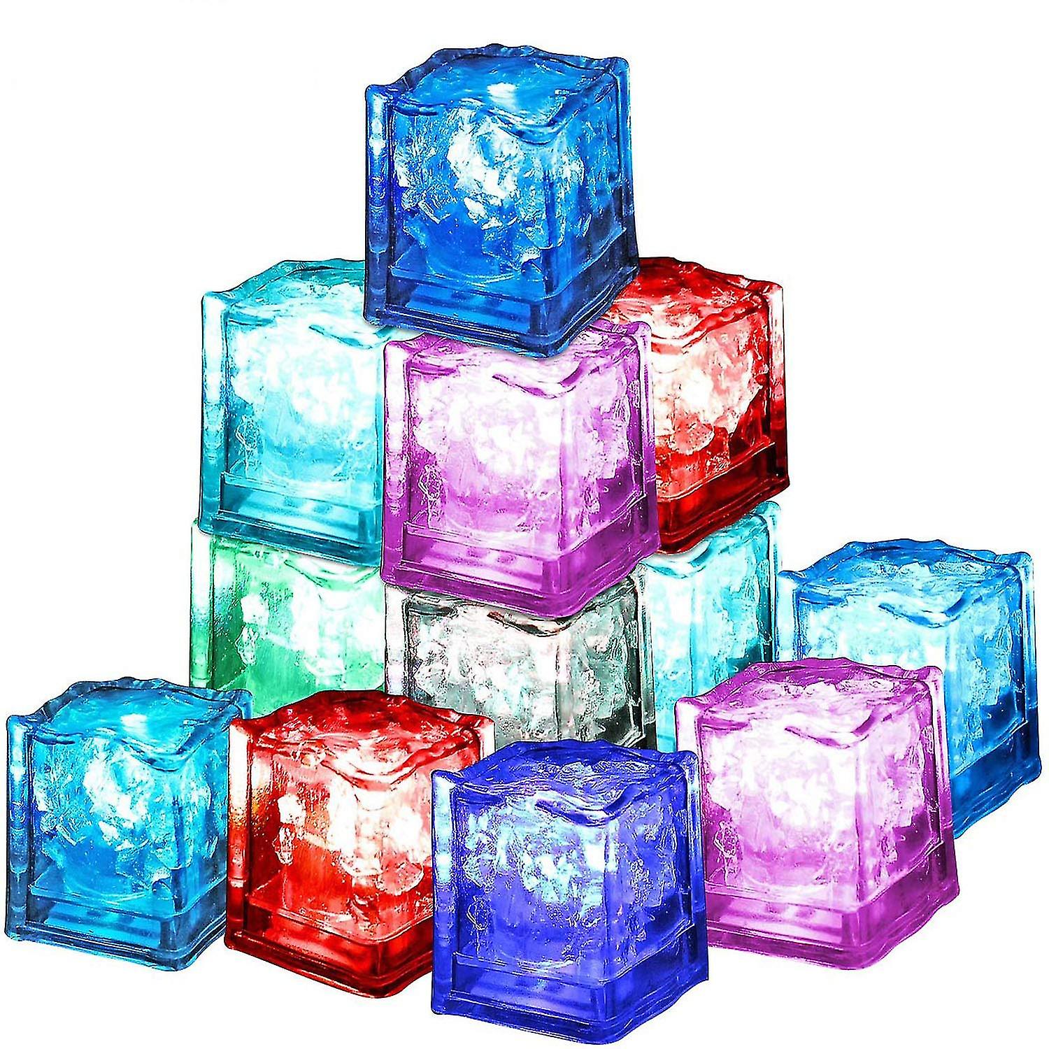 Set Of 12 Led Induction Light-emitting Simulation Ice Cube