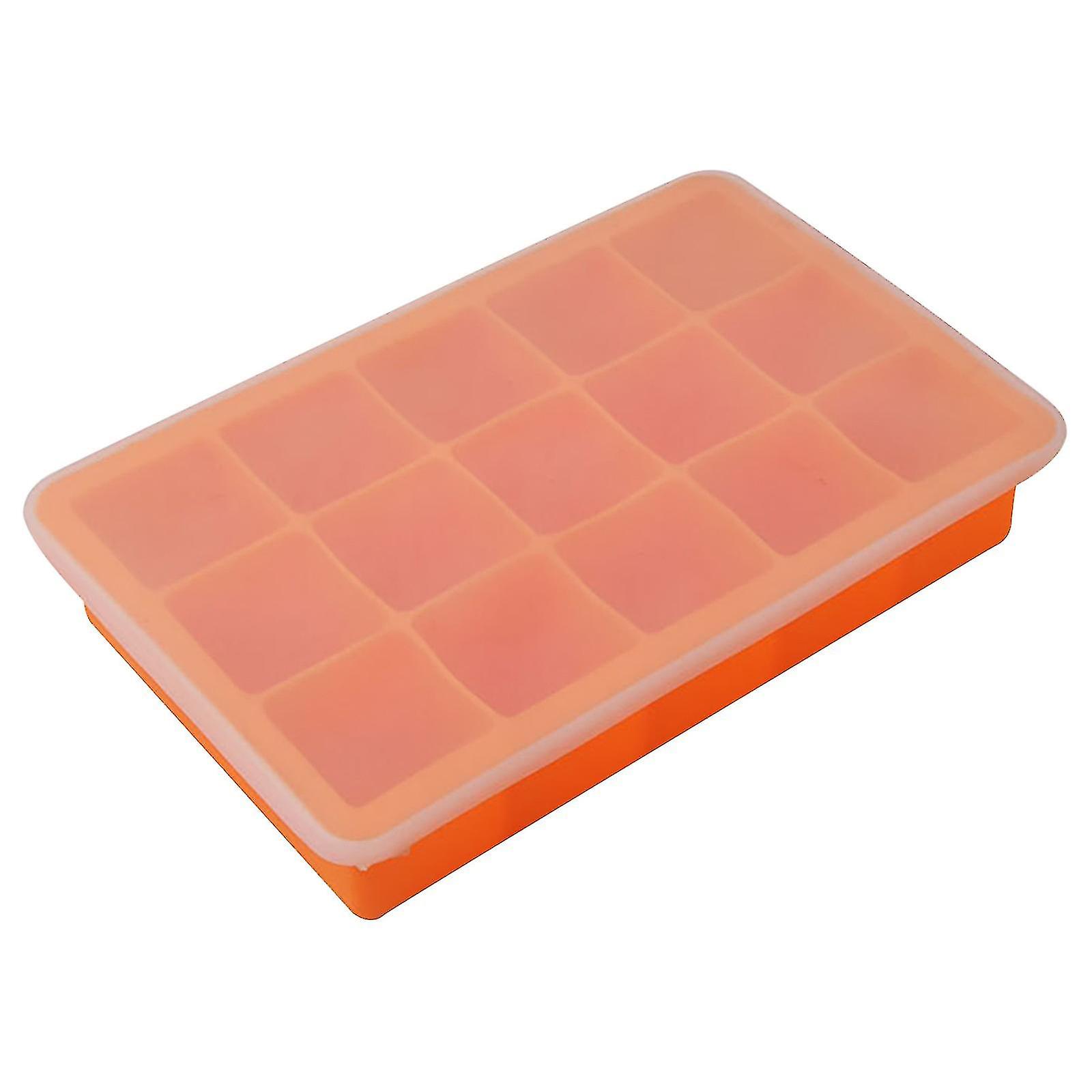 Silicone Ice Maker 15-cube Ice Tray Ice Mold Storage Container Tray