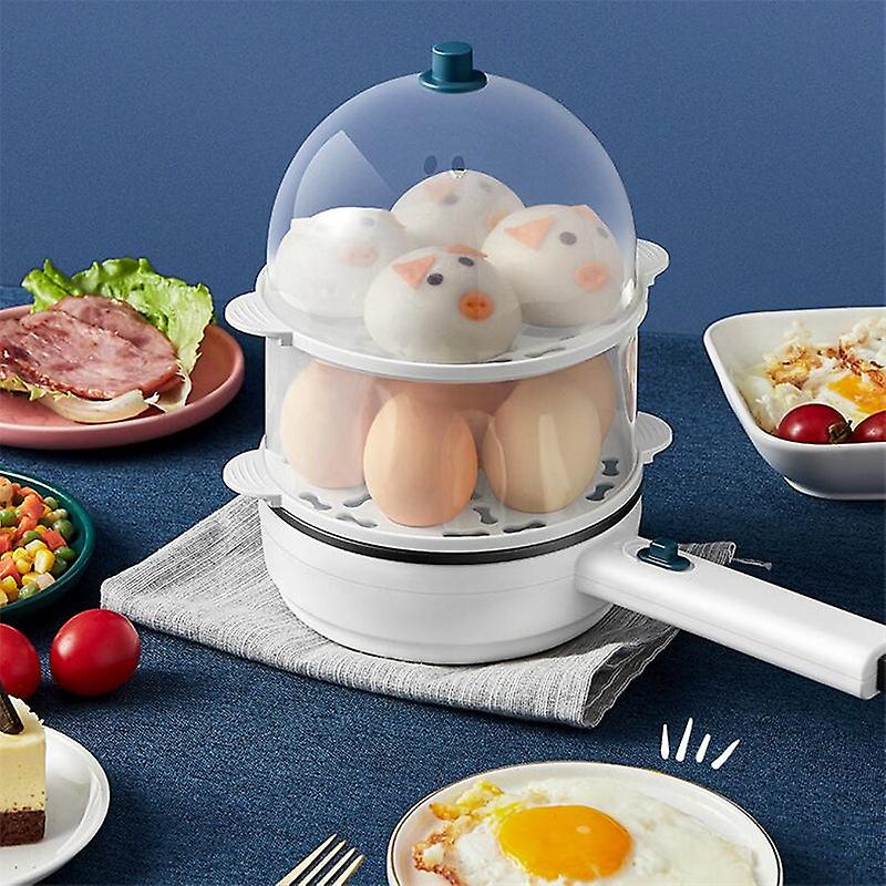 220V Household Electric Egg Steamer 2 Layers Steaming Cooking Machine Non-stick Mini Frying Pan Multi Cooker Egg Boiler