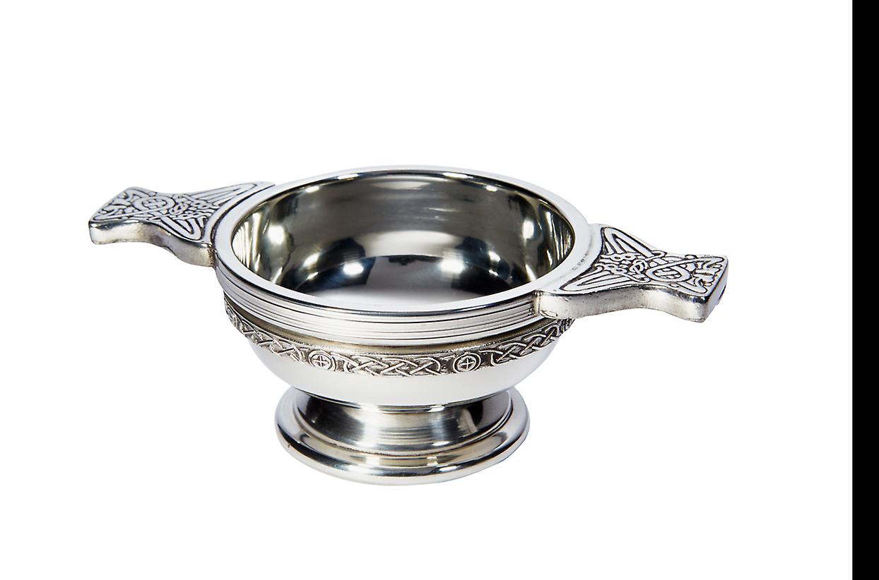 Celtic Small Embossed Claddagh Pewter Quaich