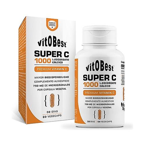 Super C 1000 calcium ascorbate 60 vegetable capsules of 750mg