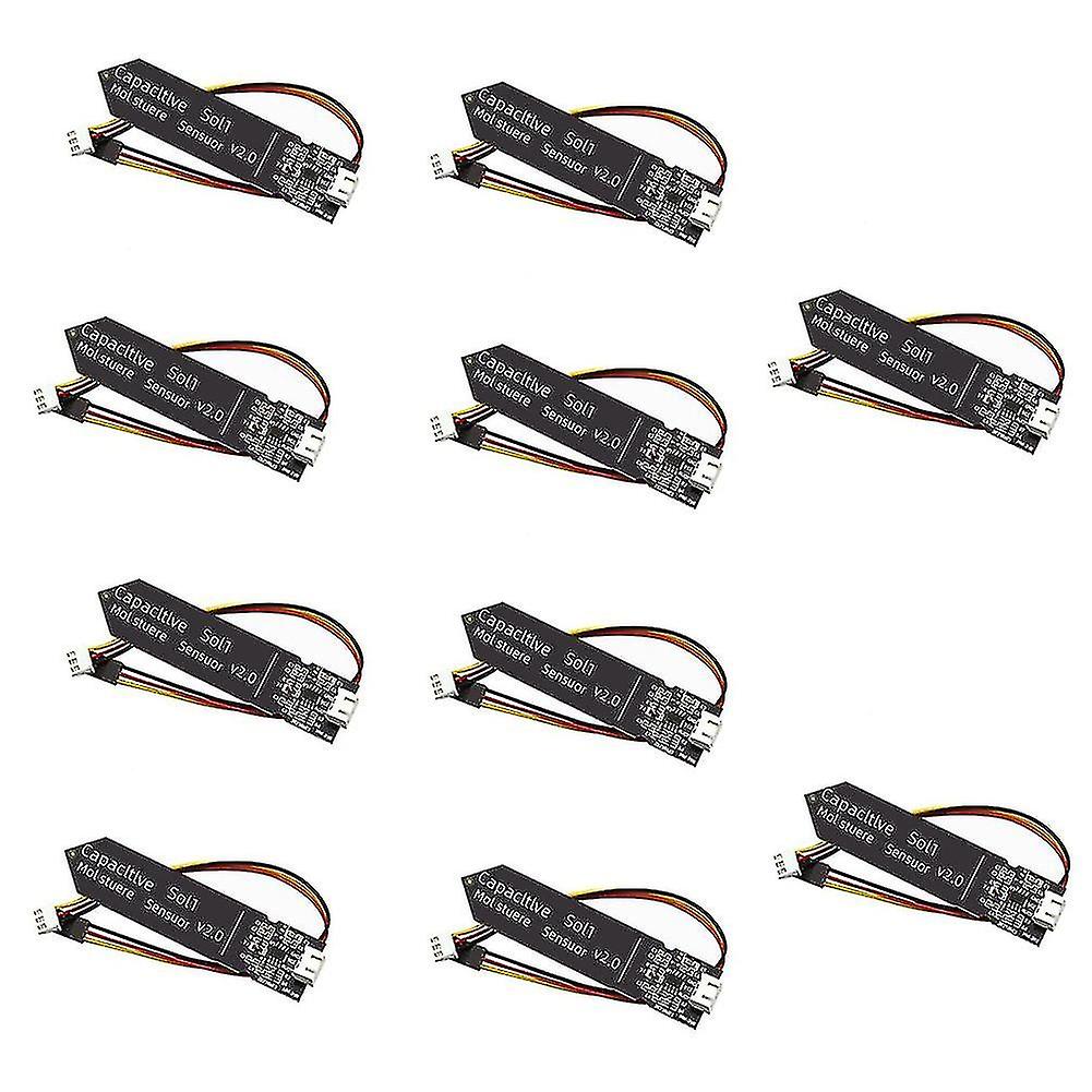 10pcs Capacitive Soil Moisture Sensor Module 3.3-5.5v 3-pin W/gravity Wire Corrosion Resistant Compatible With