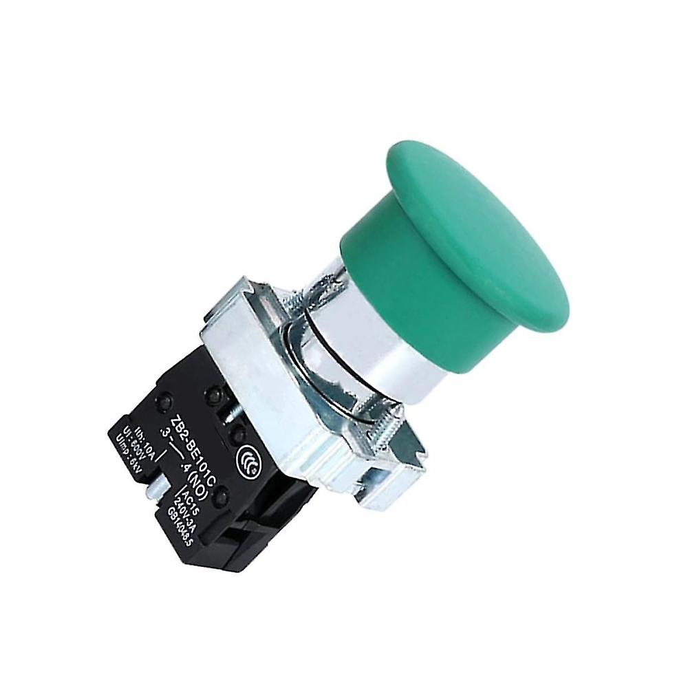 2pcs Xb2-bc31c Green Mushroom Head Push Button Switch Self-reset-normally Open Push Button Switch G