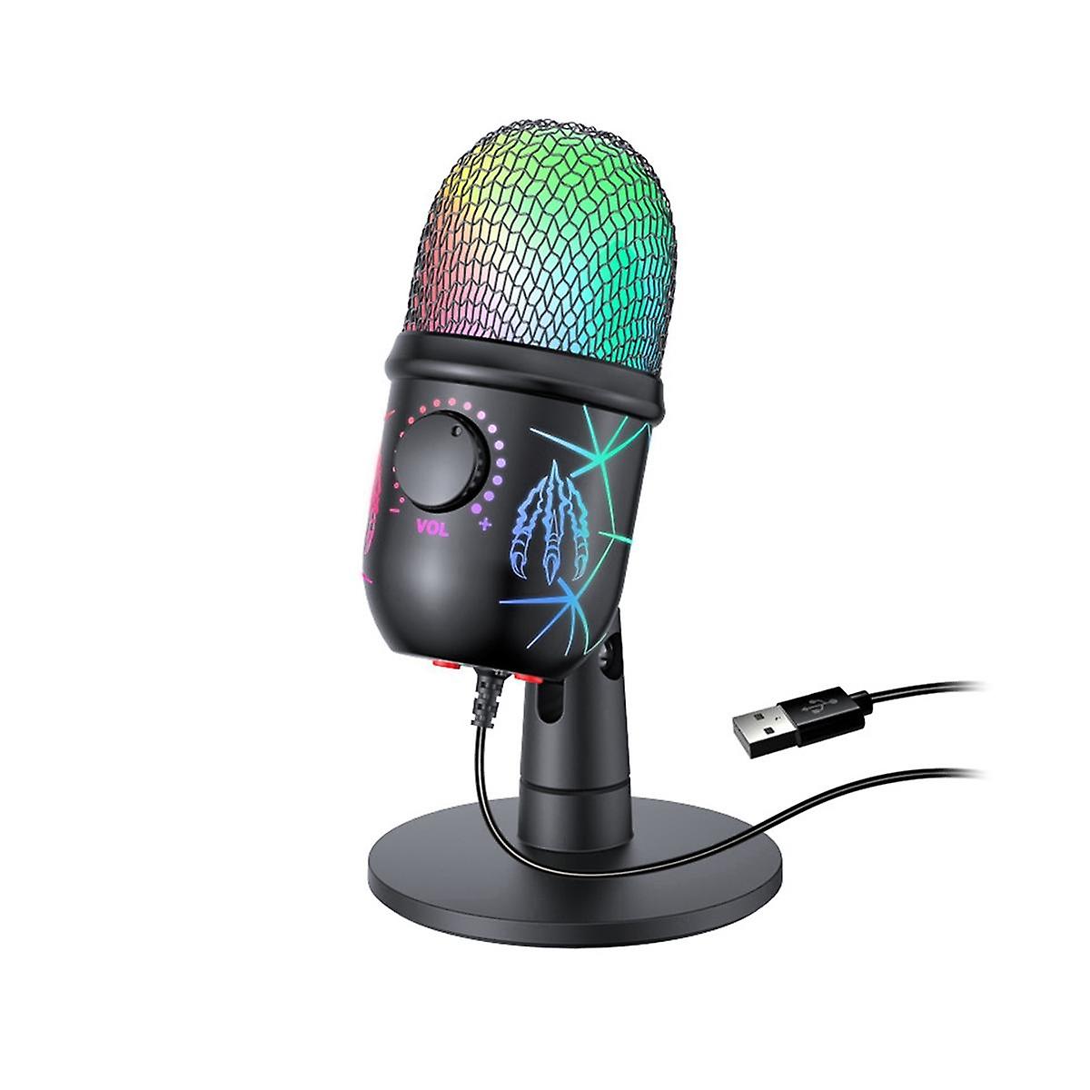 USB Condenser Microphone with Noise Cancellation USB Gaming Microphone for Pc Computer Laptop Video