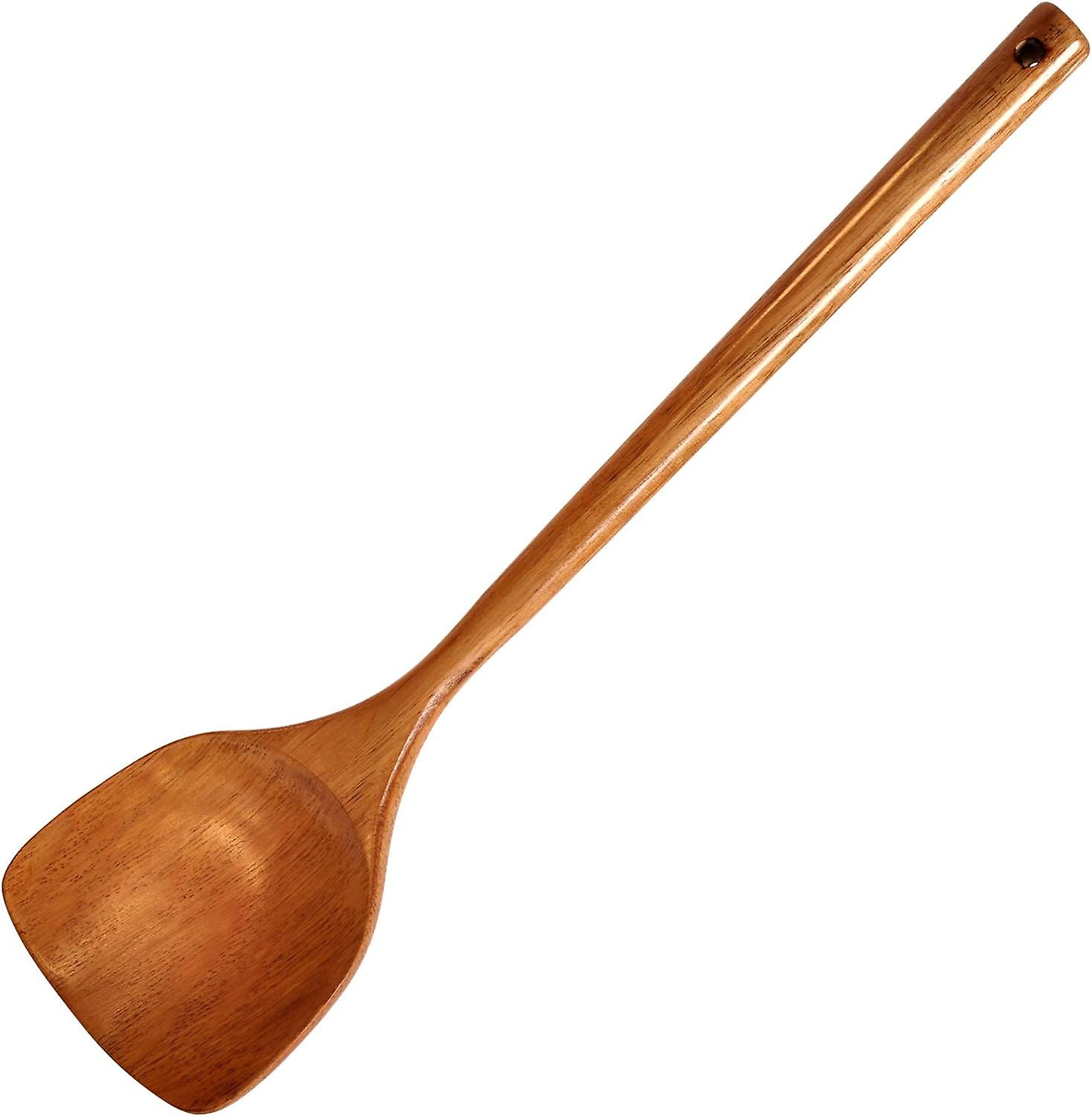 Long-handled cooking spatula, handmade, for stirring, mixing, serving