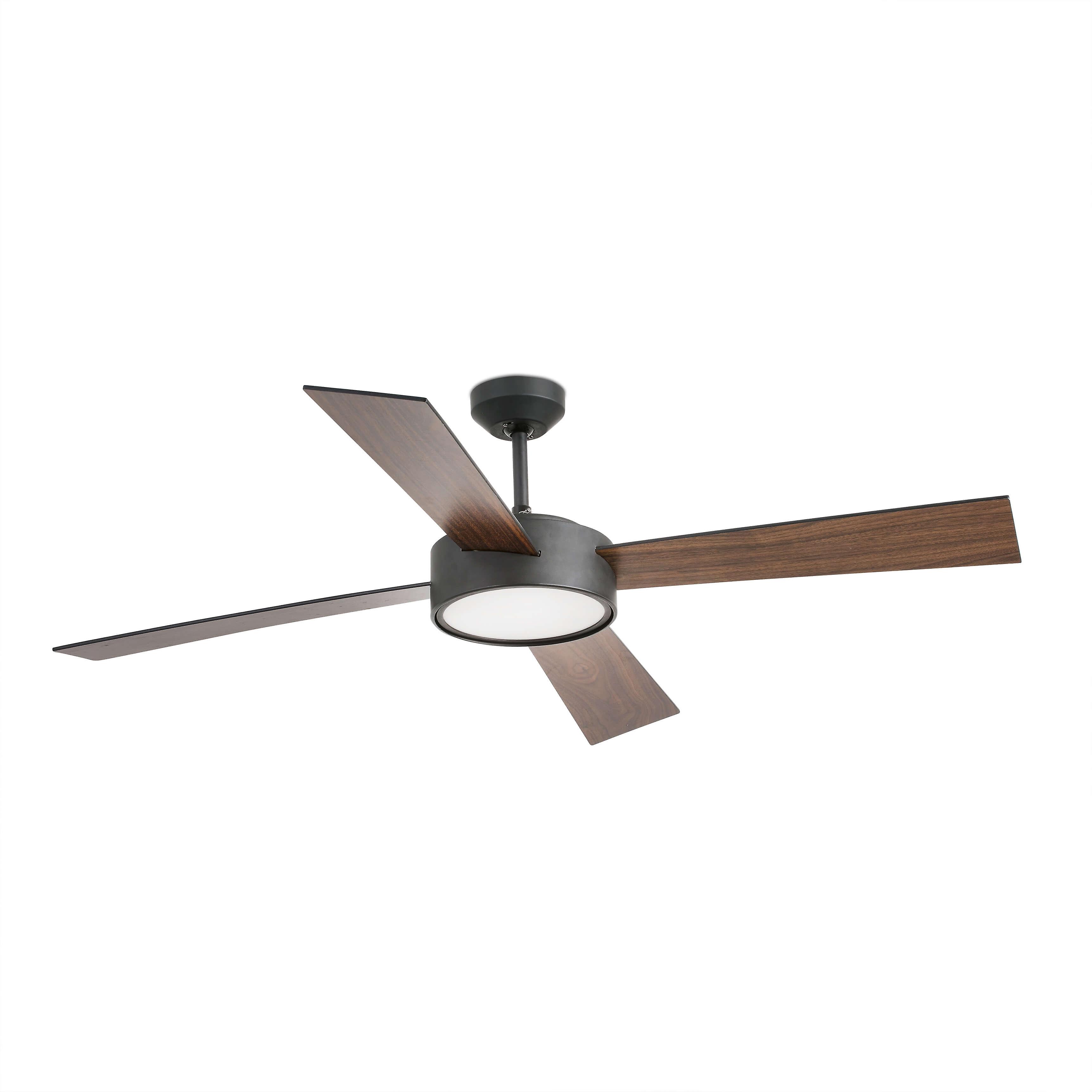 DC ceiling fan Hydra Black with LED and remote