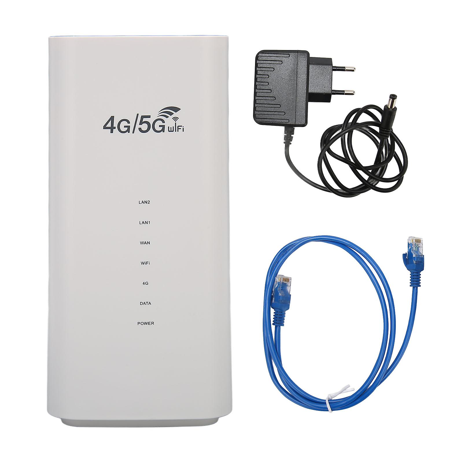 White 4G LTE WiFi Router with SIM Slot & 4 Antennas, Supports 32 Users, EU Plug, 100-240V