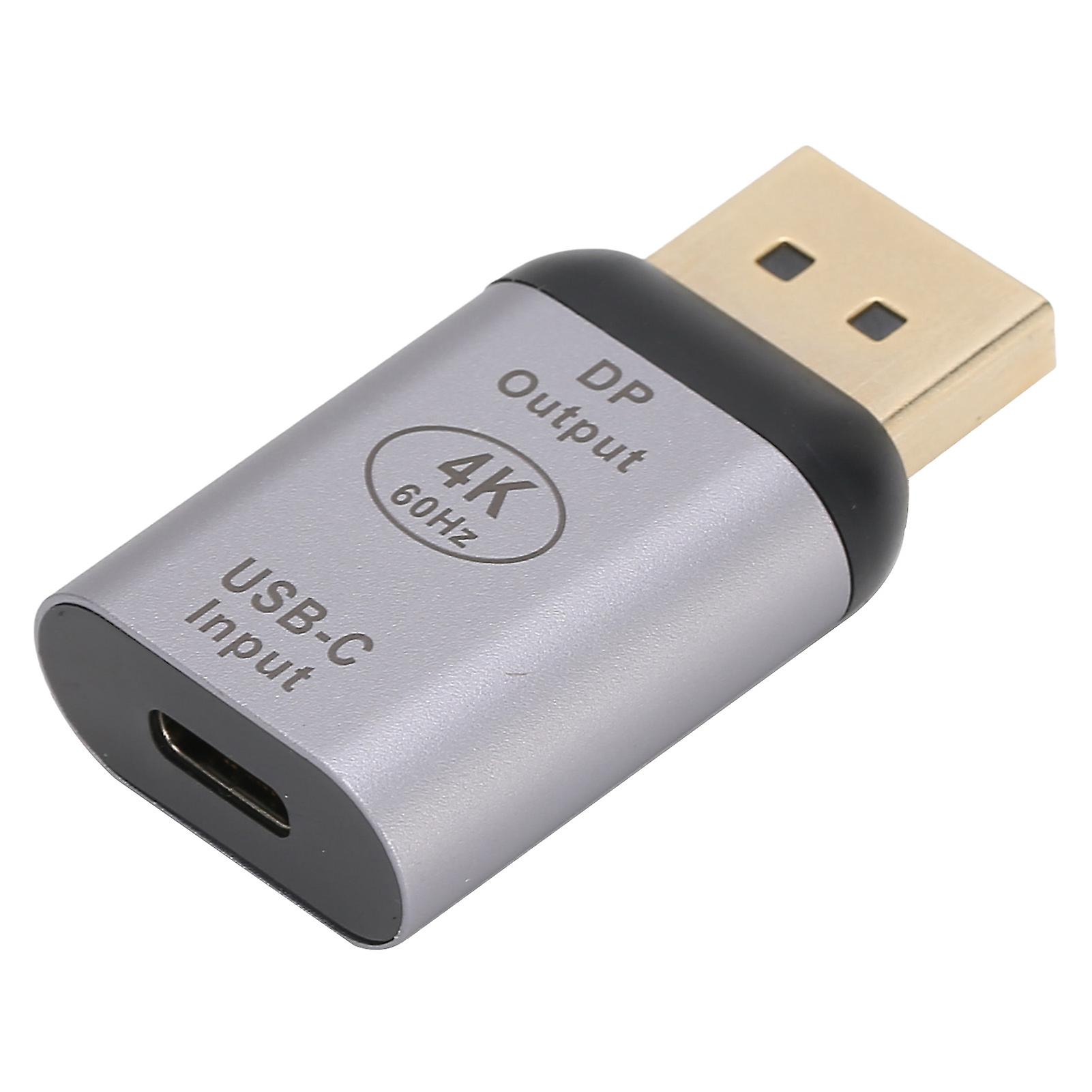 Type C to DP Adapter 4K 60Hz Female to Male Video Converter for Windows/Android/OS X