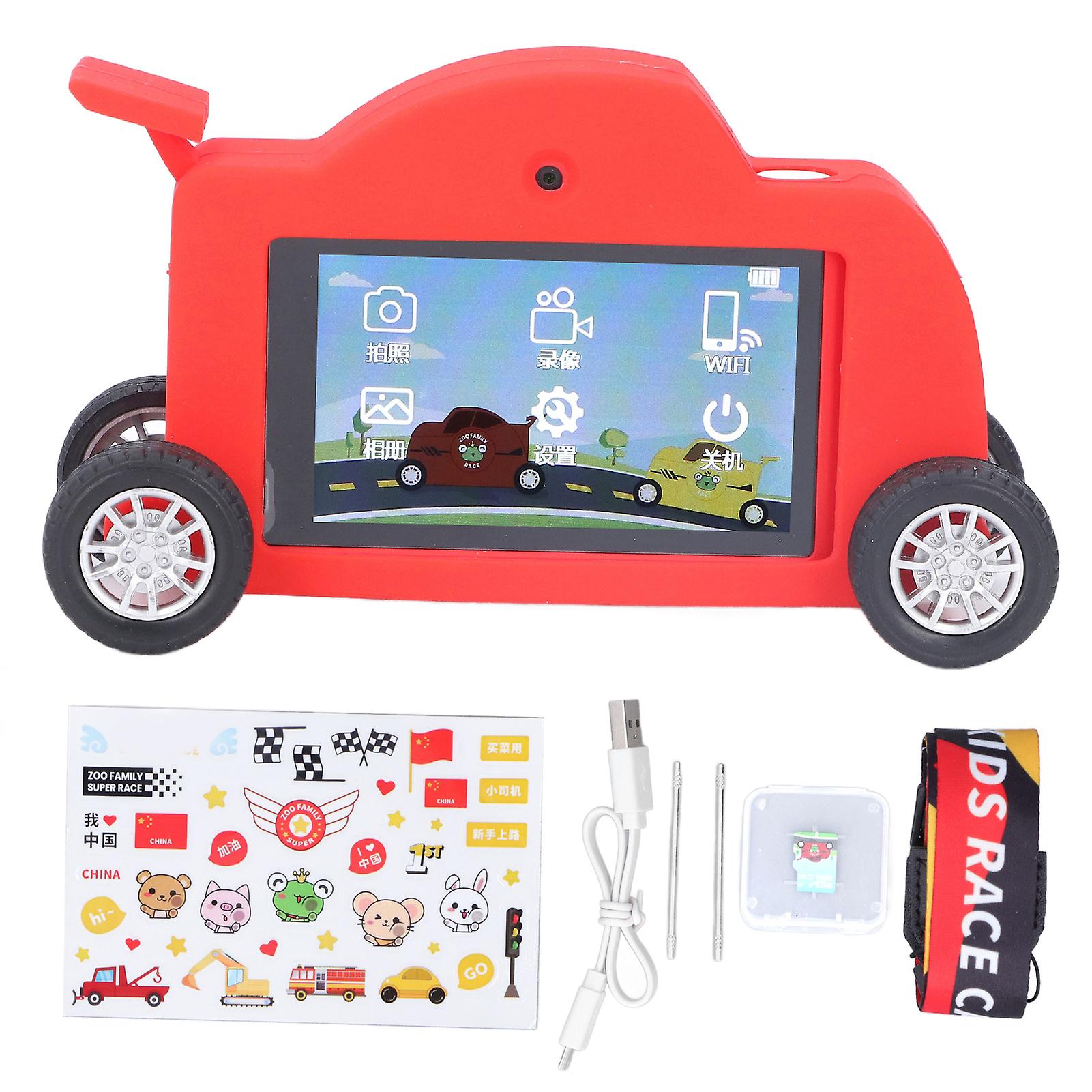 Kids Camera Red Built in WIFI Mini Size Push Type Design Touch Screen Operation Electronics Toys for Gift