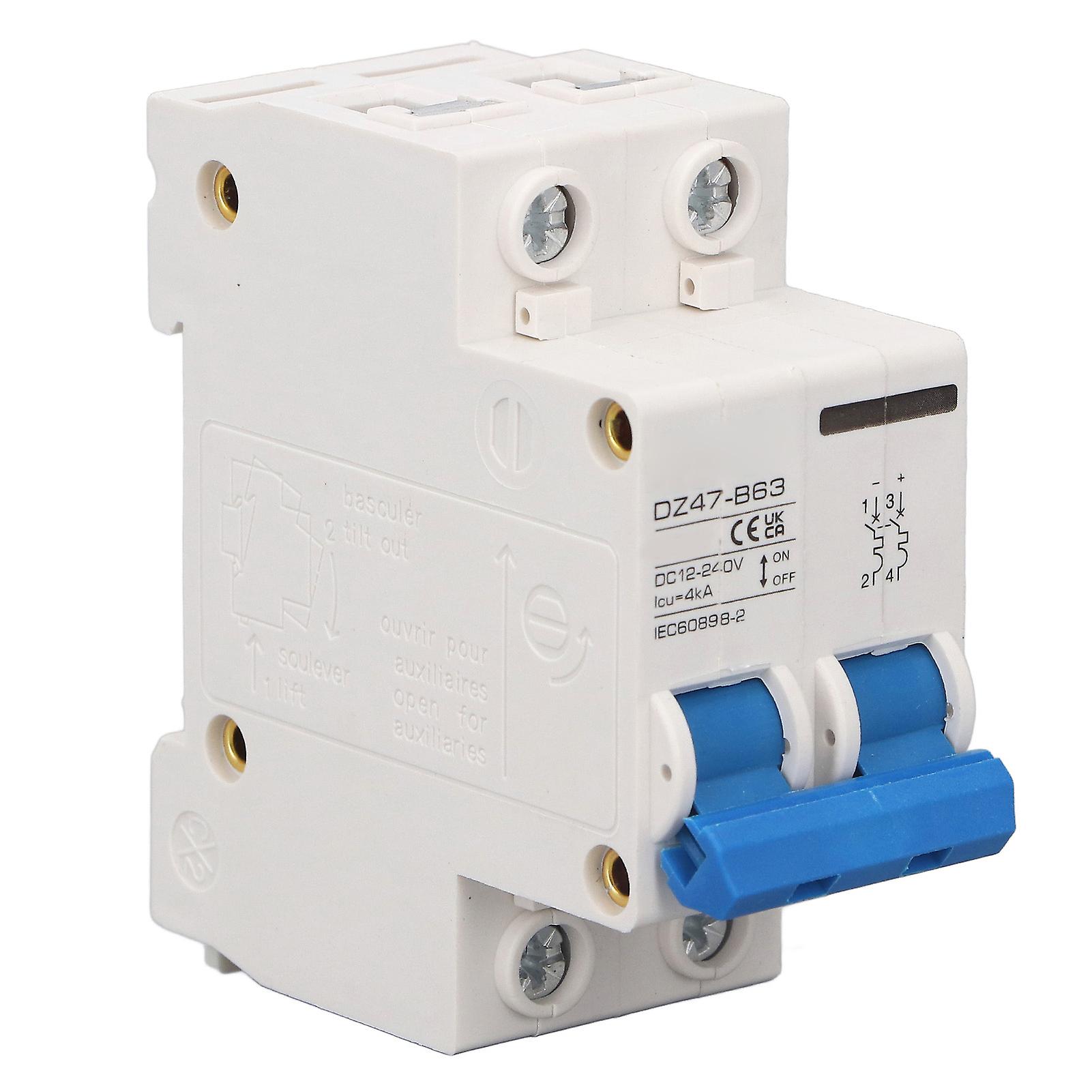 2P Photovoltaic DC Circuit Breaker High Sensitivity Overload Protection Switch DC12‑240V 4KA 32A 