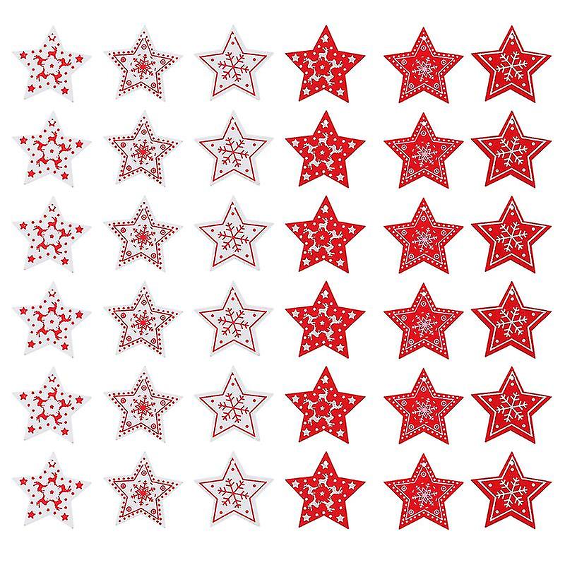 60pcs Christmas Wood Pendant