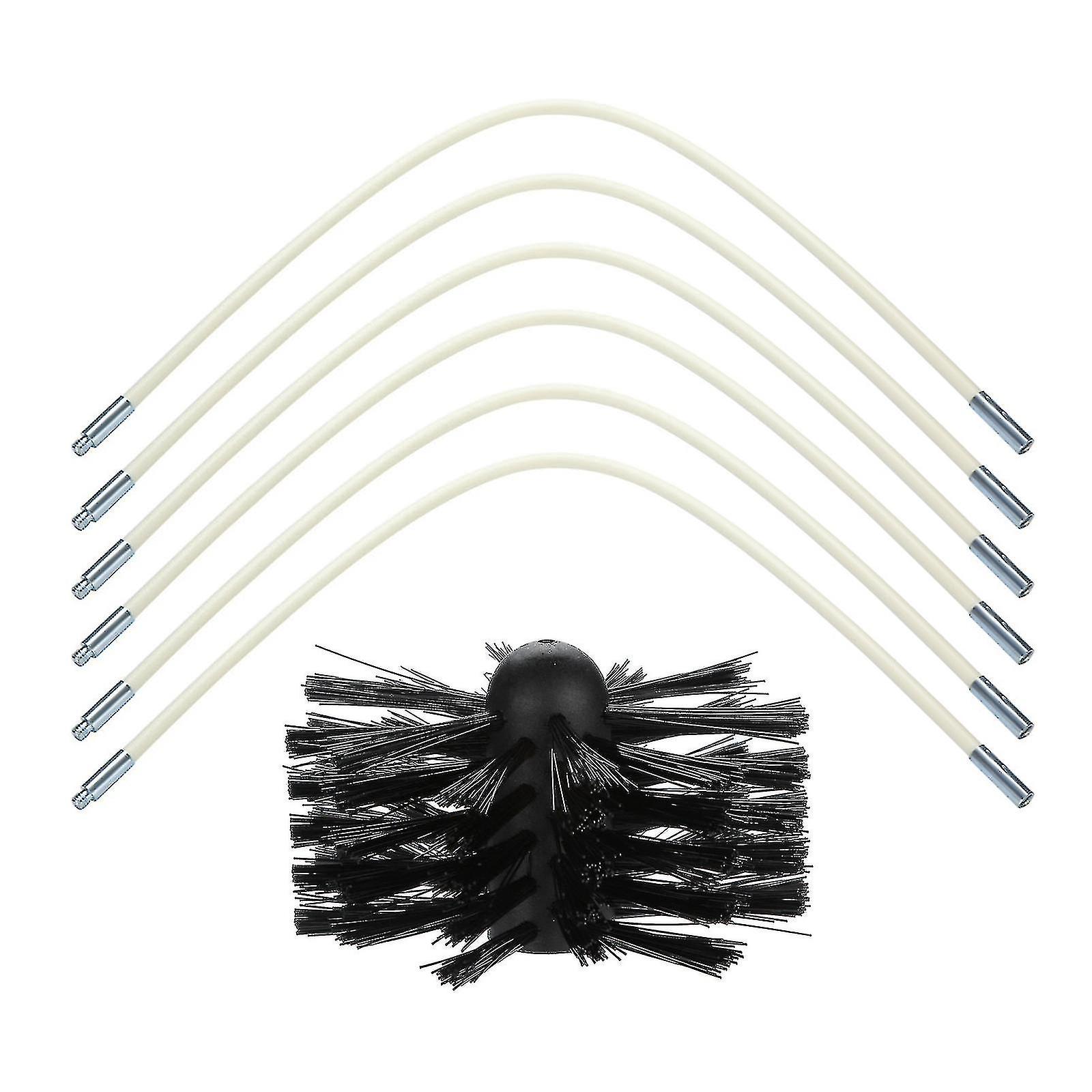 6 + 1 Ensemble de ramonage rotatif Ensemble de ramonage Brosse de cheminée Kit de brosse de cheminée