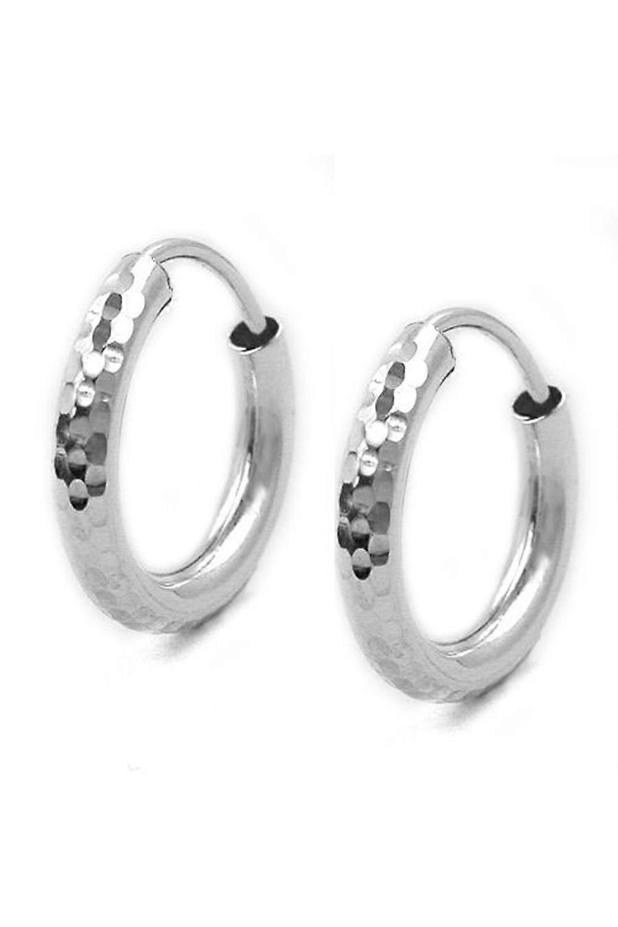 Hoop Earrings Diamond Cut Silver 925 - Gl91446