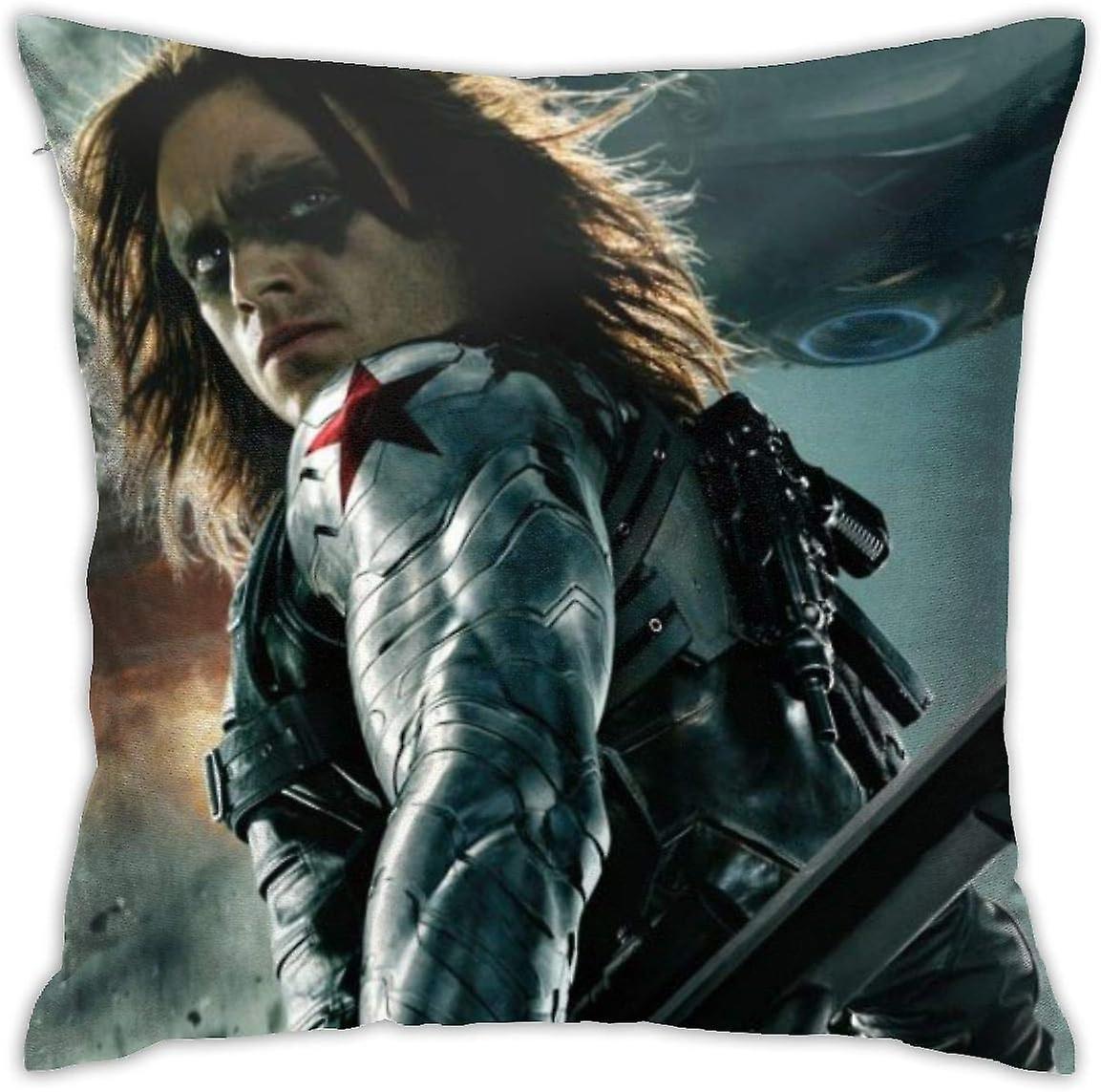 ウィンターソルジャースロー枕カバー18 x 18インチ、枕カバーモダンなクッションカバースクエア枕カバーの装飾。