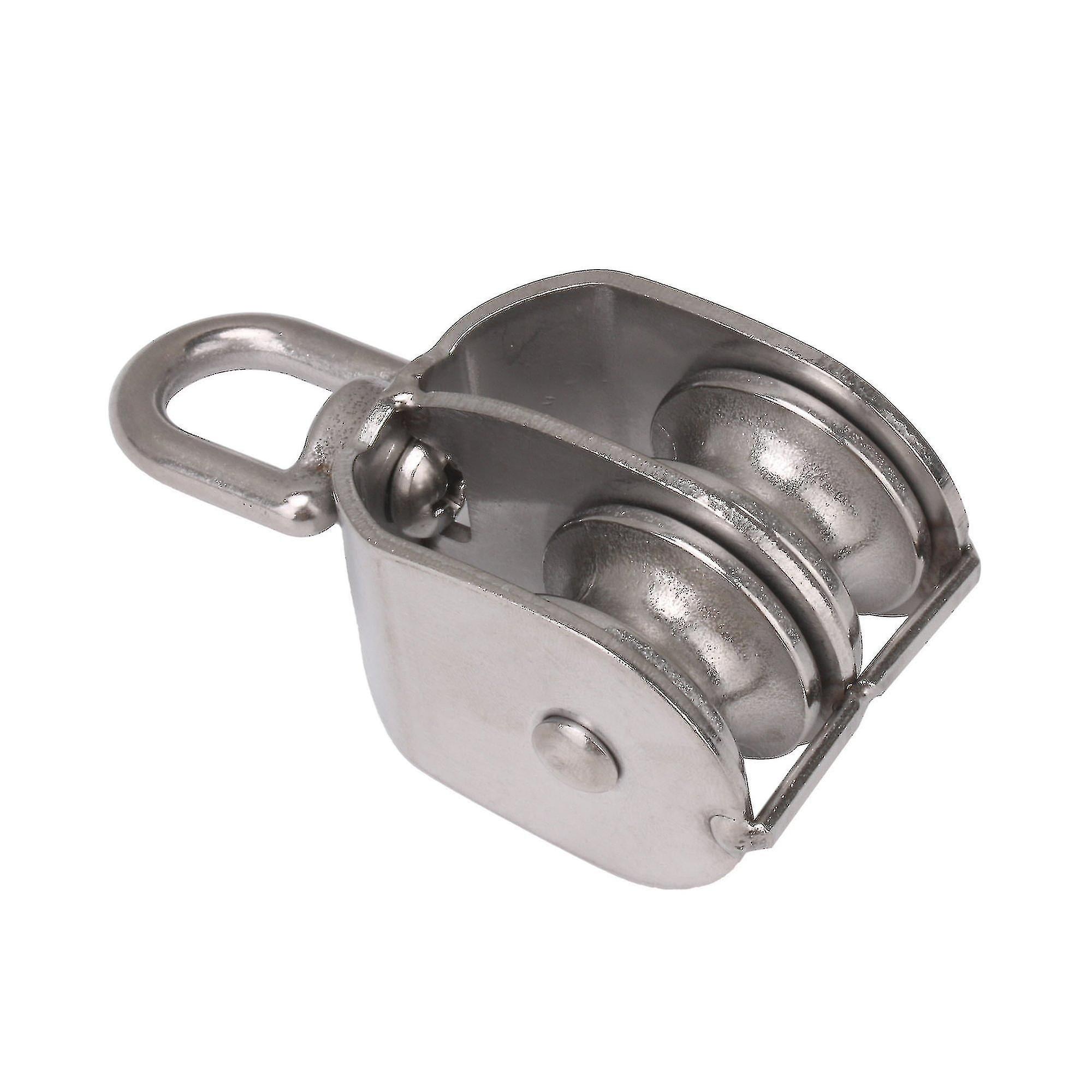 M32 Swivel Stainless Steel 304 Double Pulley Block Fixed Pulley Lifting