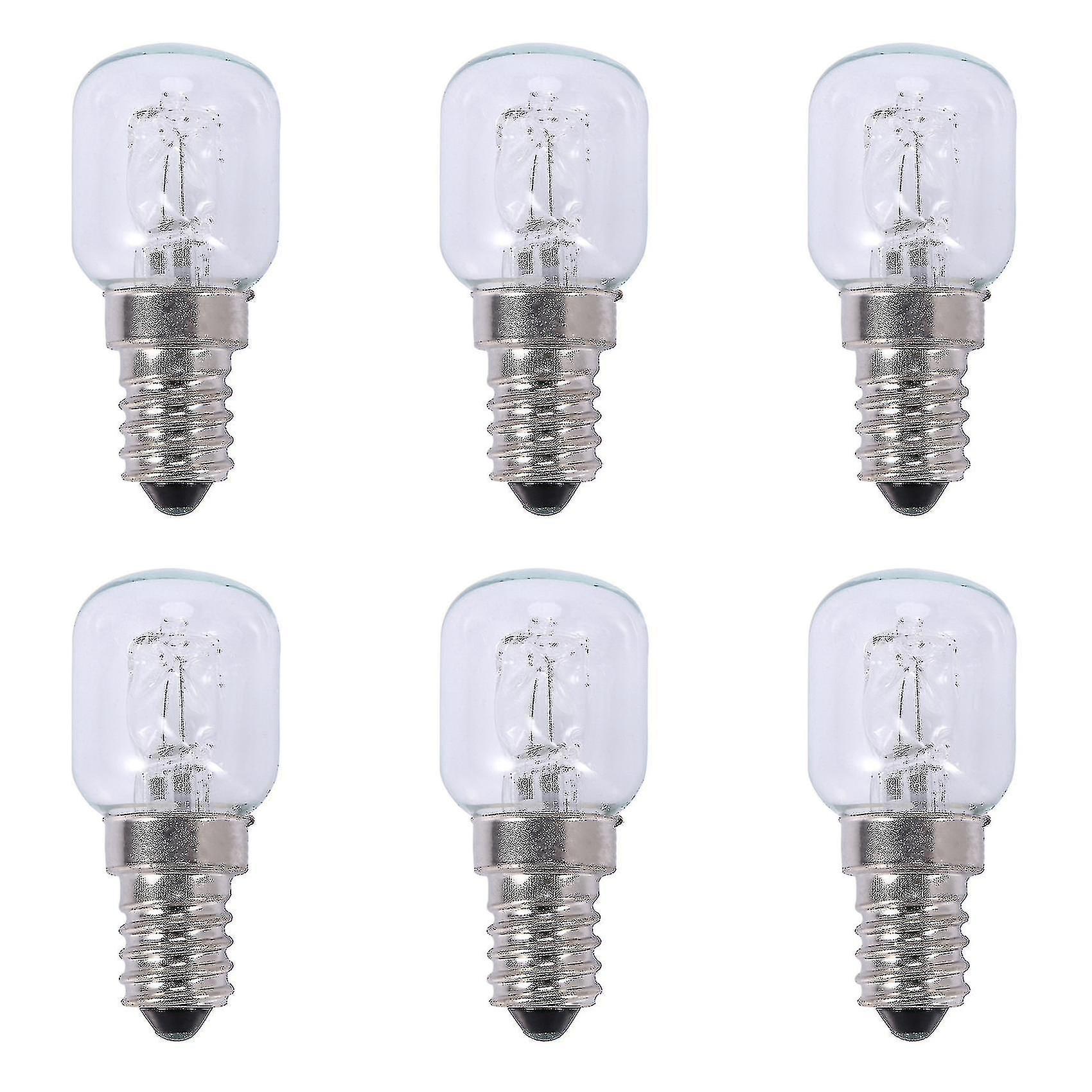 6x E14 High Temperature Bulb 500 Degrees 25w Halogen Bubble Oven Bulb E14 250v 25w Quartz Bulb