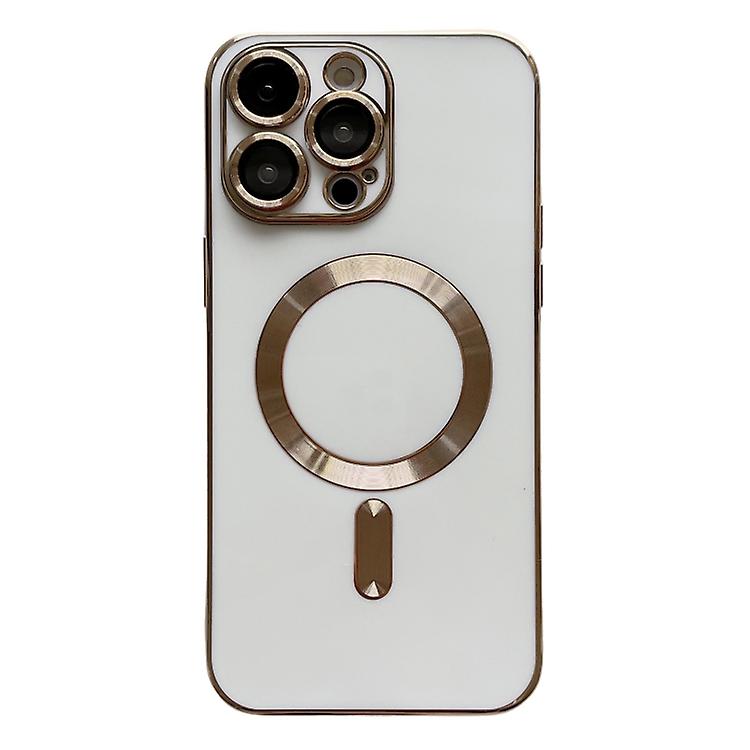 For iPhone 14 Plus Magsafe Plating TPU Phone Case with Lens Film
