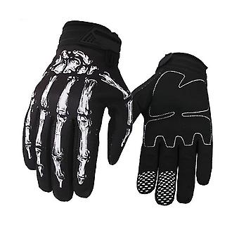 Motorcycle Skeleton Bones Motocross Gloves - Windproof Waterproof Outdoor Sports Gloves for MTB (1 Pair)