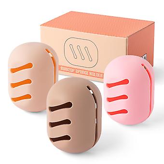 Makeup svampeholder silikone skønhed makeup blender taske til rejse 3stk