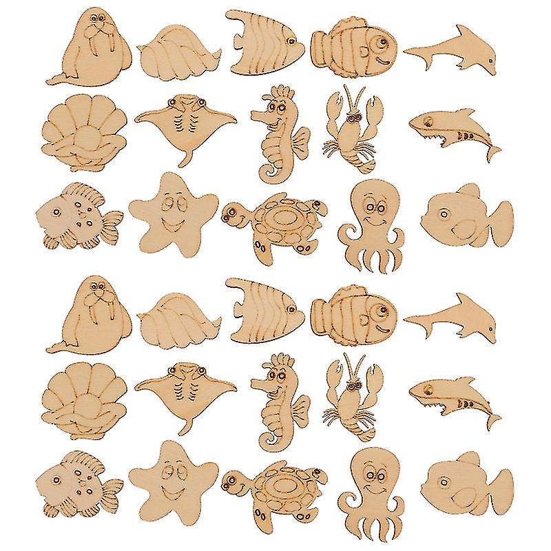 100pcs Wood Cutout