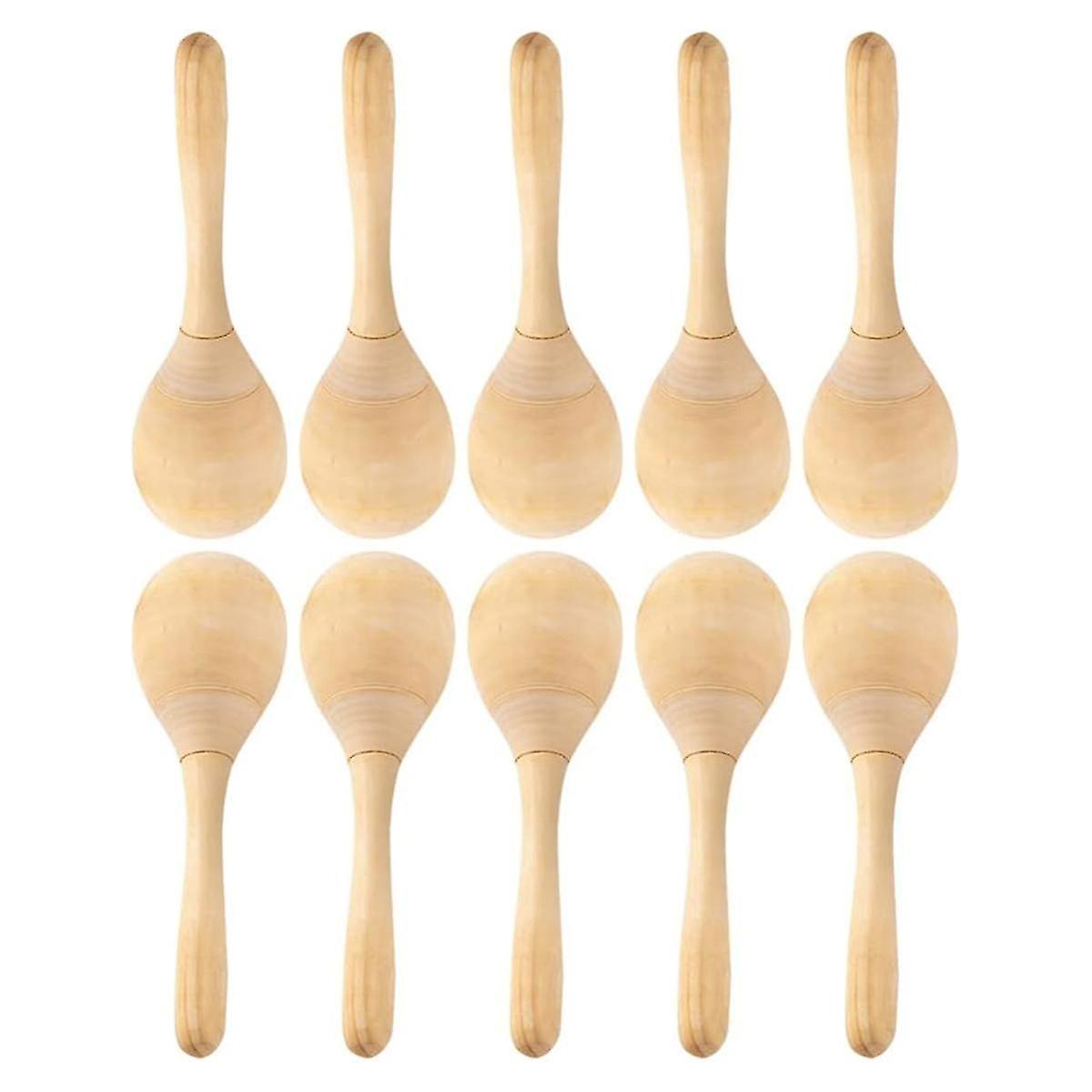 10 قطع ماراكاس قرع اليد خشخيشات DIY الخشب Maracas مع صوت ضربة هش لحزب الموسيقى تفضل
