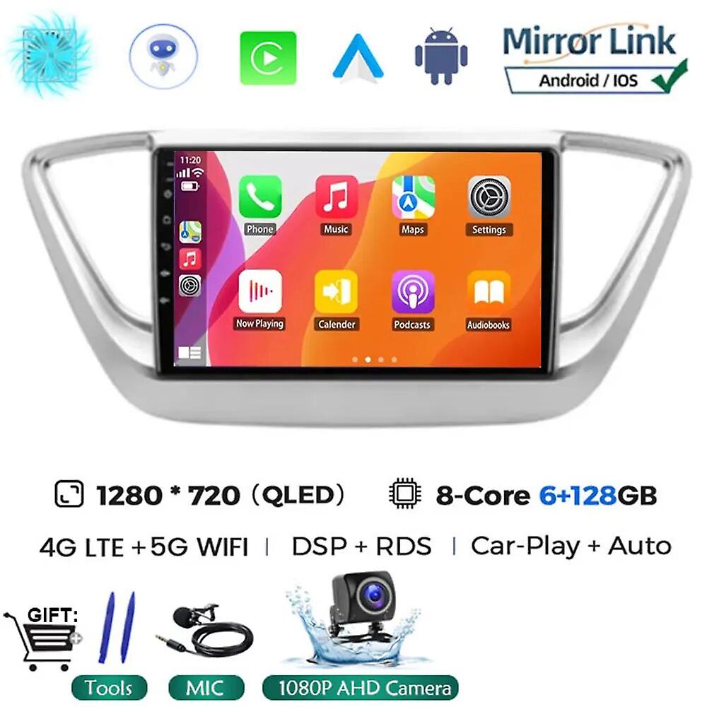 Android 123 Carplay 4g Car Radio For Hyundai Solaris 2 2017 - 2020 Multimedia Player Gps Navigation Android Auto 2din Autoradio