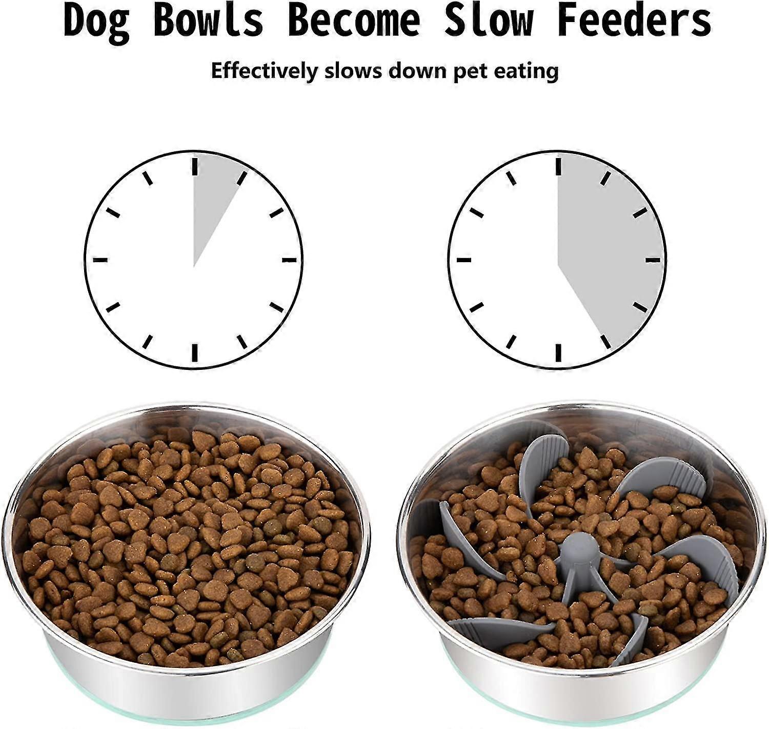 بطيئة تغذية الكلب الكلب إدراج [38 الأخطبوط شفط الكؤوس] سوبر شركة بطيئة الأكل الكلب وعاء [قطع] لسلالة كبيرة ومتوسطة الحجم الكلب متوافق مع