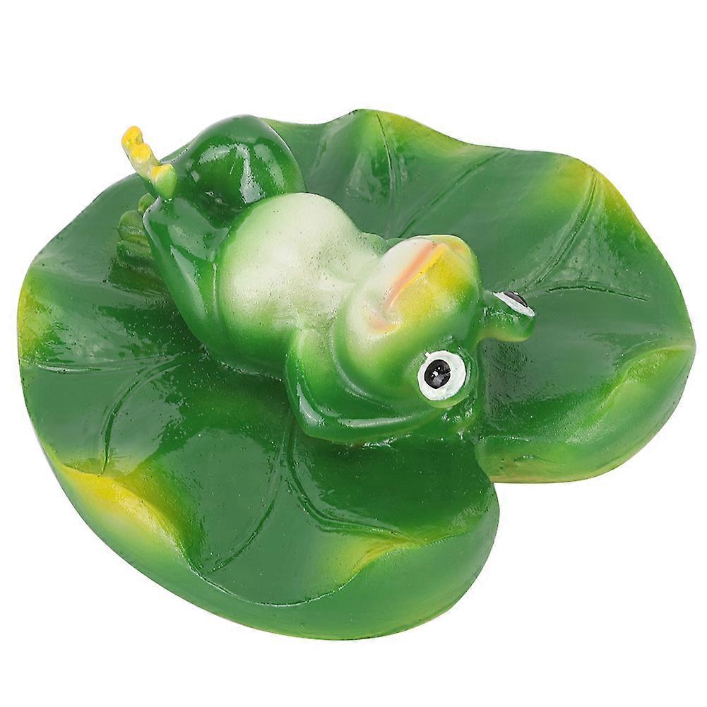 Simulation Artificial Floating Water Lotus Leaf Frog Amimal Pond Fish Tank Decoration