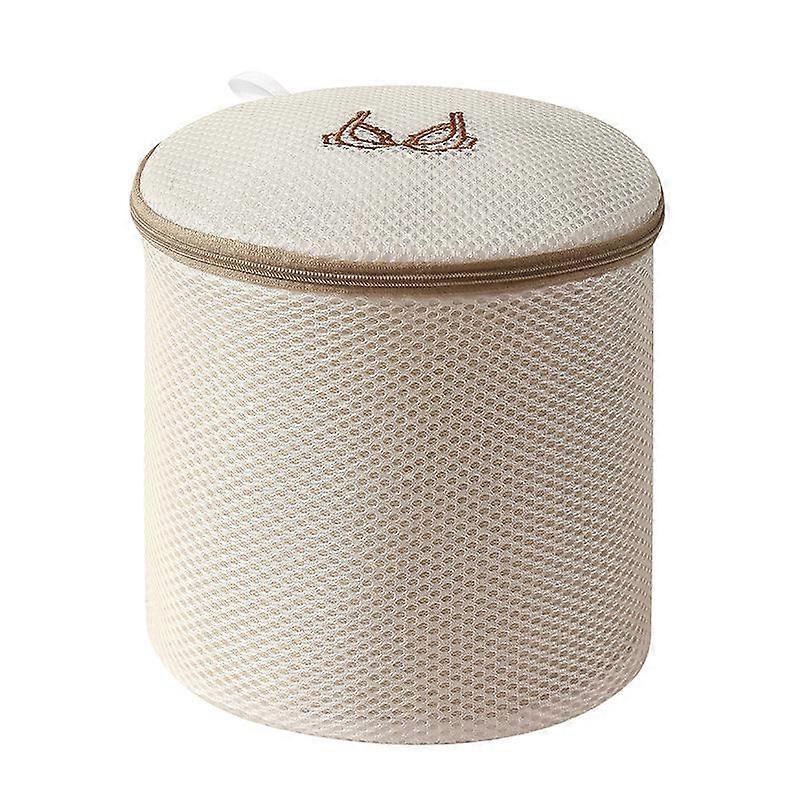 Protective Round Bra Washing Bag with Zipper Closure - Gentle Mesh Laundry Wash Guard for Delicates - Multipurpose Knit Fabric Care Accessory for Hand
